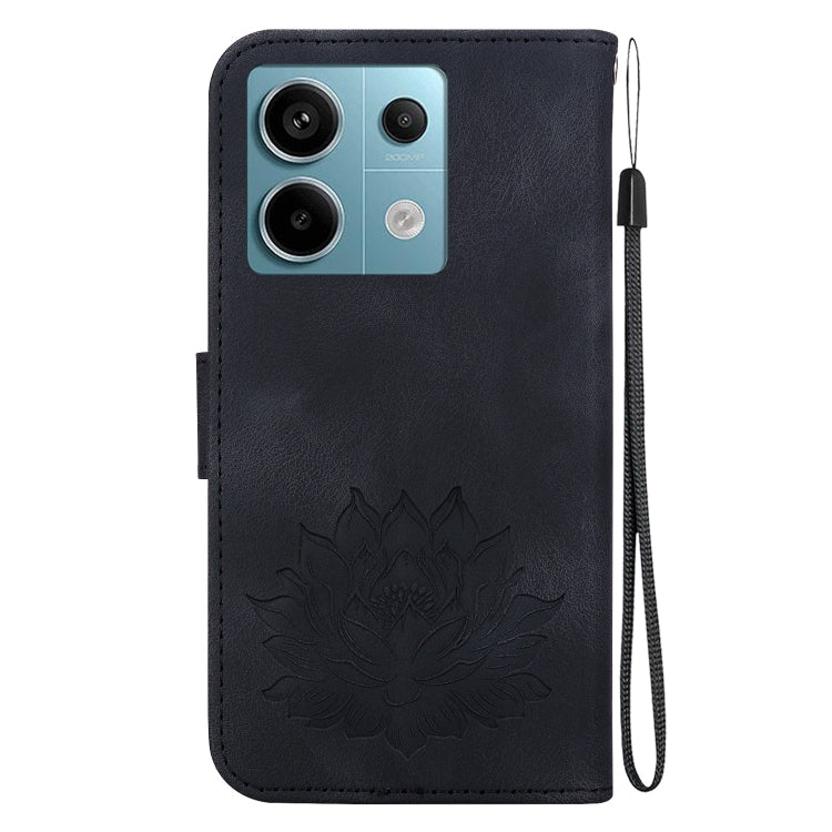 For Xiaomi Poco X6 5G Global Lotus Embossed Leather Phone Case