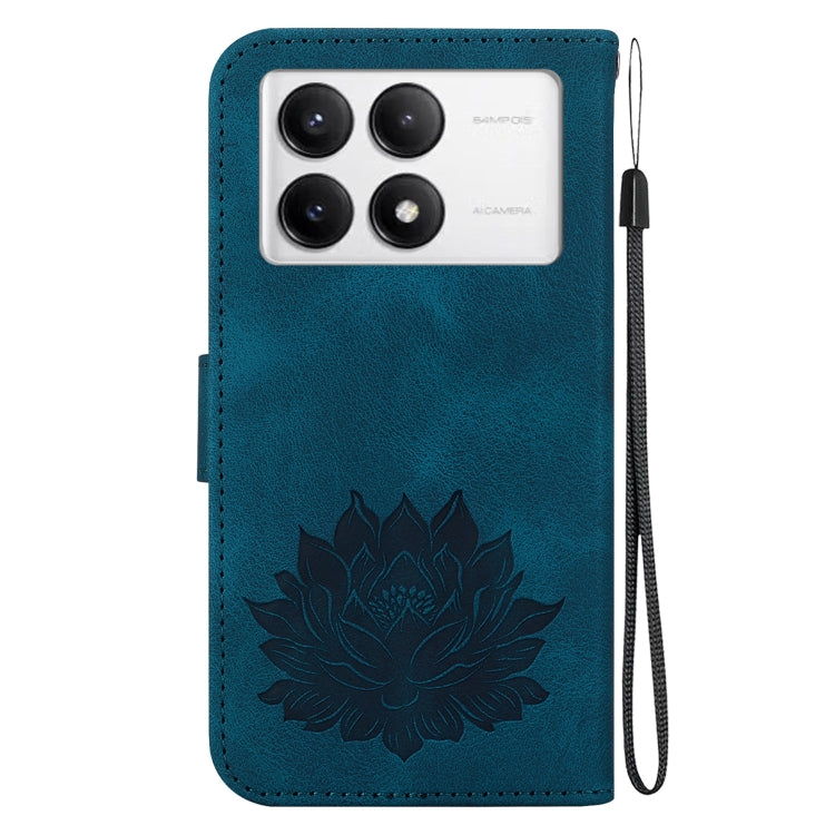 For Xiaomi Poco F6 Pro Lotus Embossed Leather Phone Case