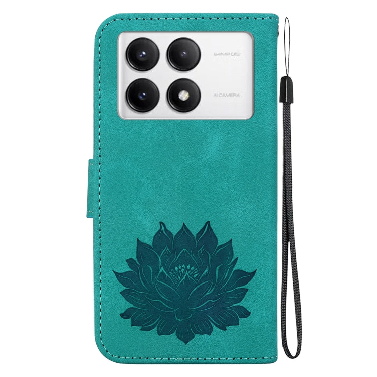 For Xiaomi Poco F6 Pro Lotus Embossed Leather Phone Case