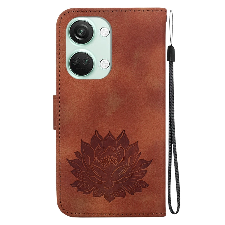 For OnePlus Nord 3 / Ace 2V Lotus Embossed Leather Phone Case