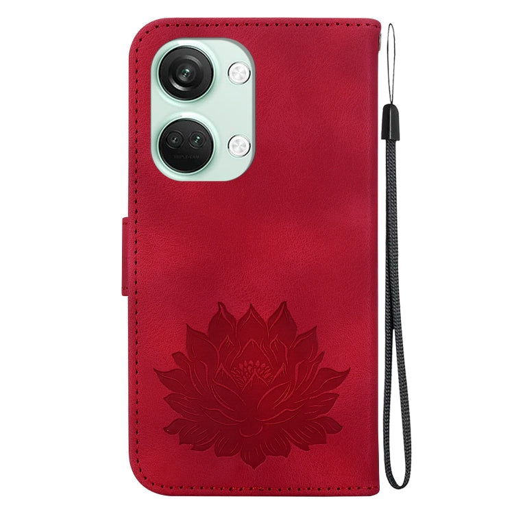 For OnePlus Nord 3 / Ace 2V Lotus Embossed Leather Phone Case