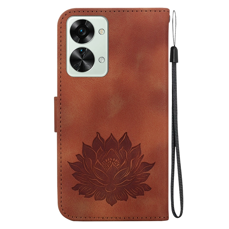 For OnePlus Nord 2T Lotus Embossed Leather Phone Case