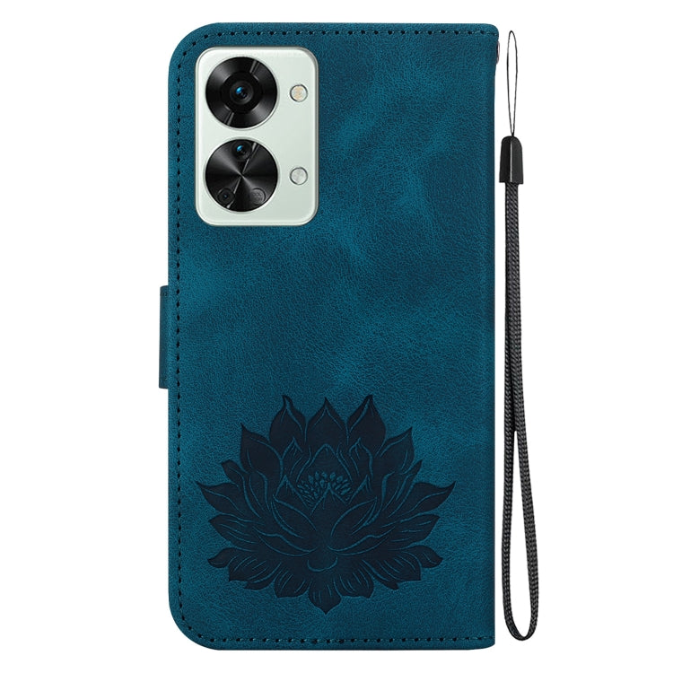 For OnePlus Nord 2T Lotus Embossed Leather Phone Case