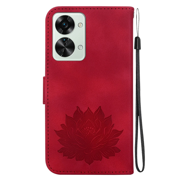 For OnePlus Nord 2T Lotus Embossed Leather Phone Case