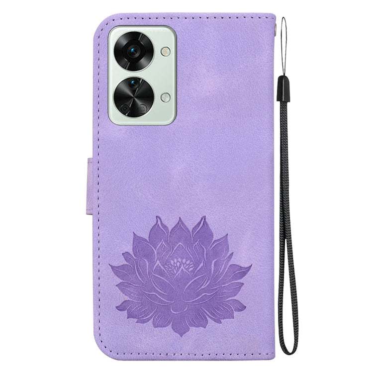 For OnePlus Nord 2T Lotus Embossed Leather Phone Case