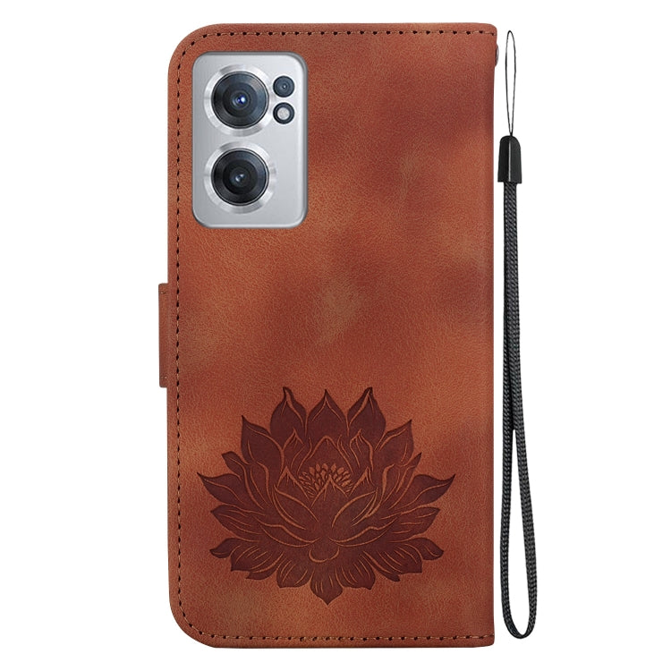 For OnePlus Nord CE 2 5G Lotus Embossed Leather Phone Case