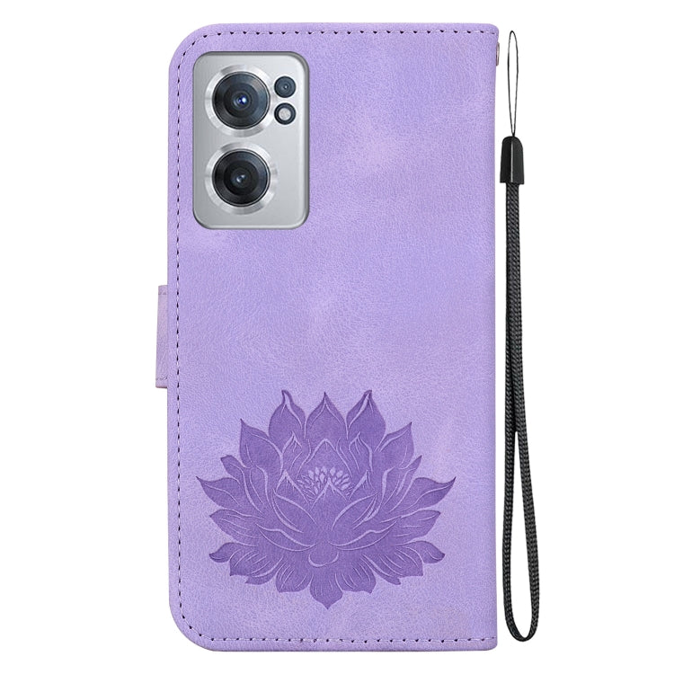 For OnePlus Nord CE 2 5G Lotus Embossed Leather Phone Case