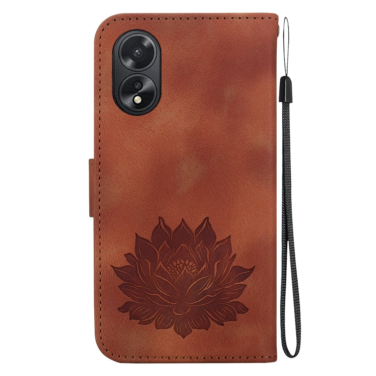 For OPPO A38 / A18 Lotus Embossed Leather Phone Case