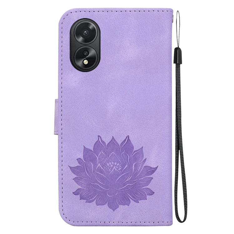 For OPPO A38 / A18 Lotus Embossed Leather Phone Case