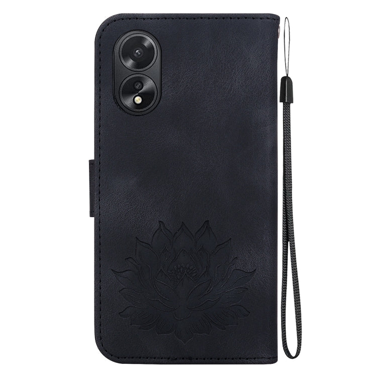For OPPO A38 / A18 Lotus Embossed Leather Phone Case