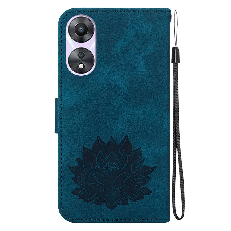 For OPPO A58 4G Lotus Embossed Leather Phone Case