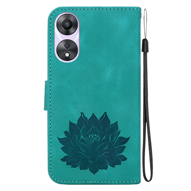 For OPPO A58 4G Lotus Embossed Leather Phone Case