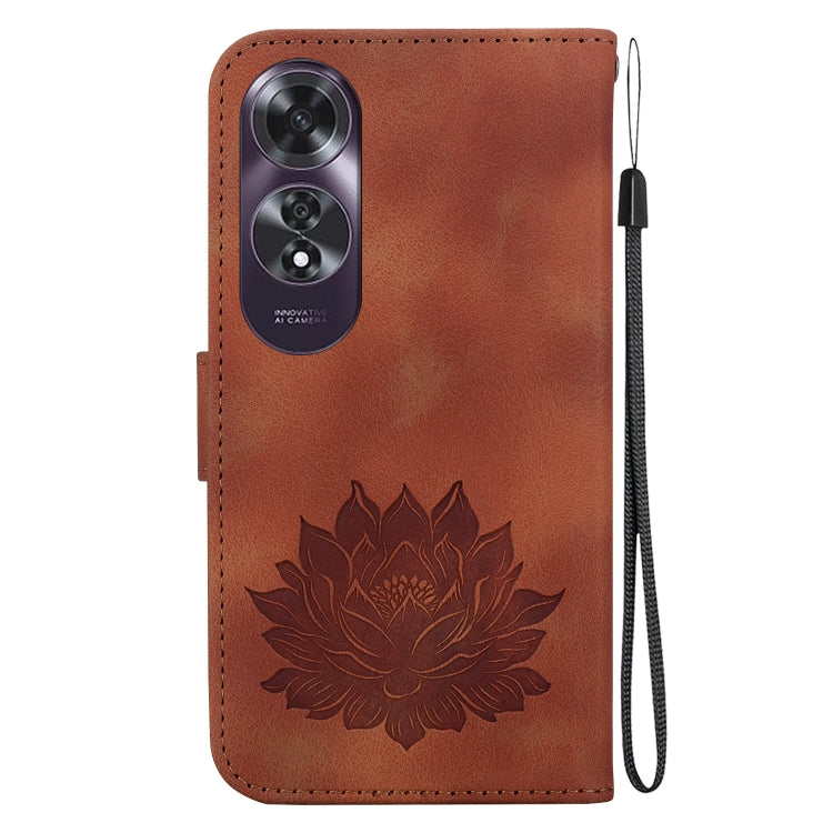 For OPPO A60 4G Lotus Embossed Leather Phone Case