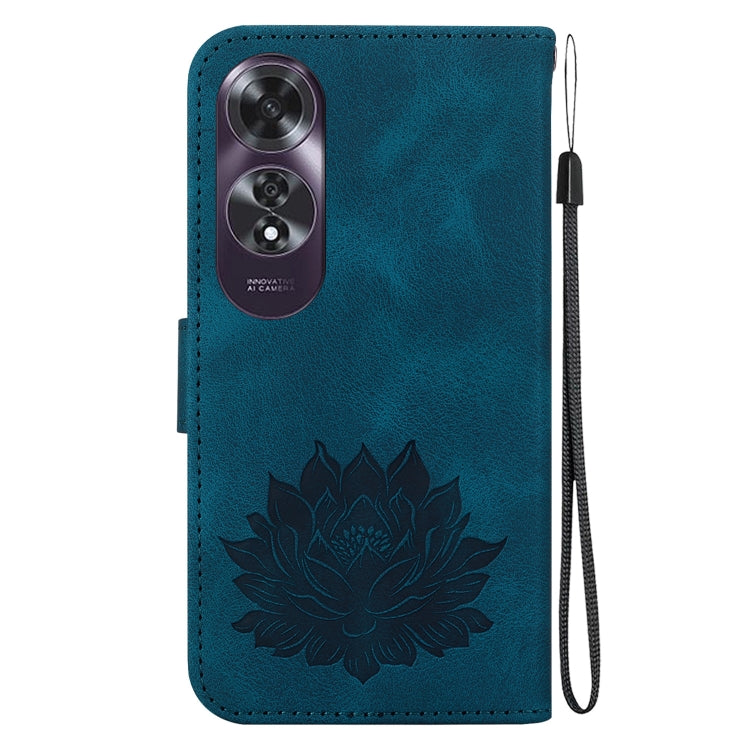 For OPPO A60 4G Lotus Embossed Leather Phone Case