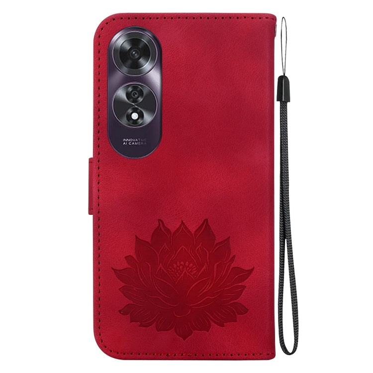 For OPPO A60 4G Lotus Embossed Leather Phone Case