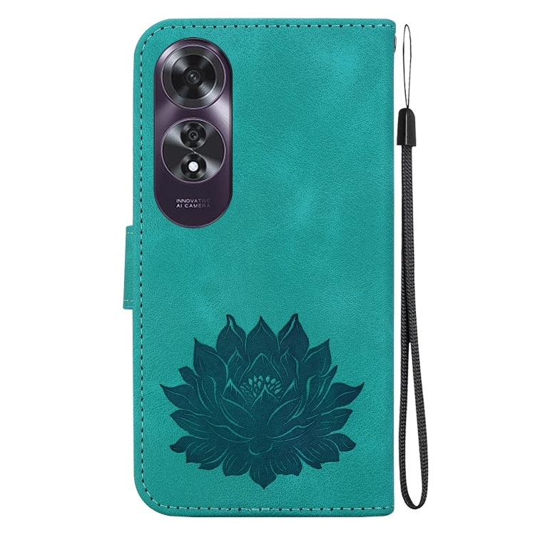 For OPPO A60 4G Lotus Embossed Leather Phone Case
