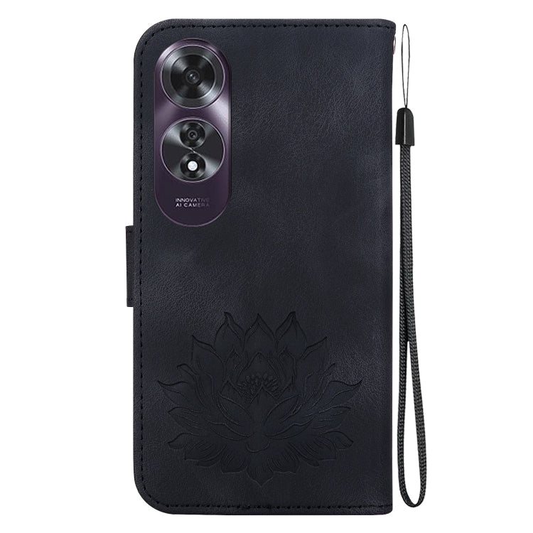 For OPPO A60 4G Lotus Embossed Leather Phone Case