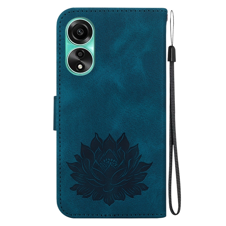 For OPPO A78 4G Lotus Embossed Leather Phone Case