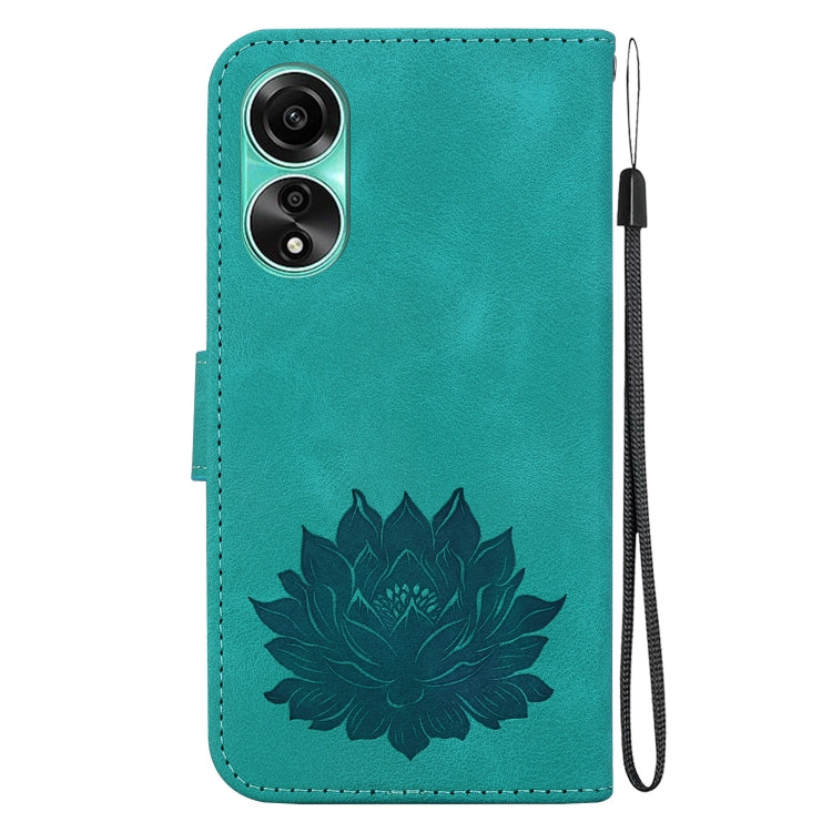 For OPPO A78 4G Lotus Embossed Leather Phone Case