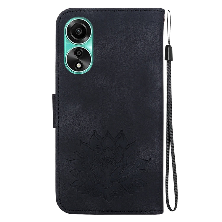 For OPPO A78 4G Lotus Embossed Leather Phone Case
