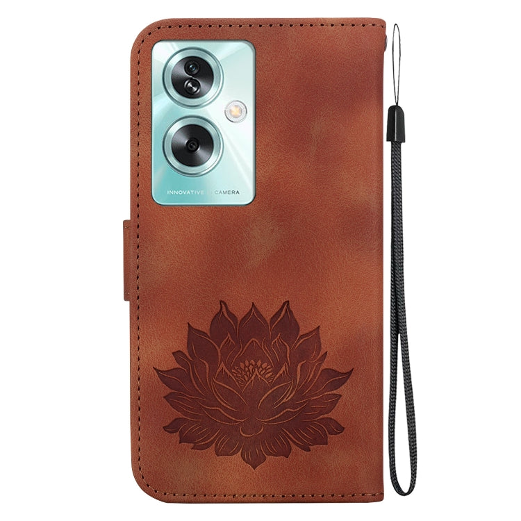 For OPPO A79 5G Global Lotus Embossed Leather Phone Case