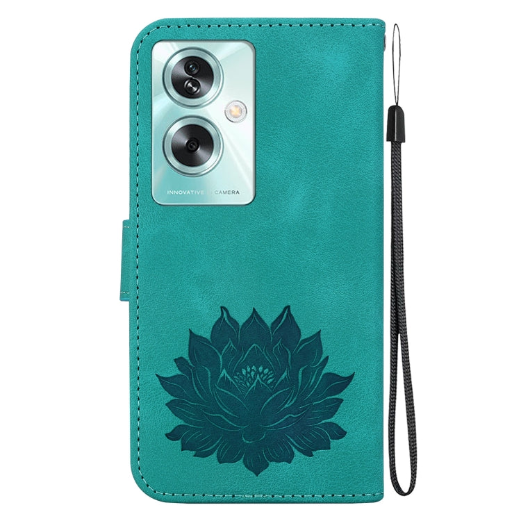 For OPPO A79 5G Global Lotus Embossed Leather Phone Case