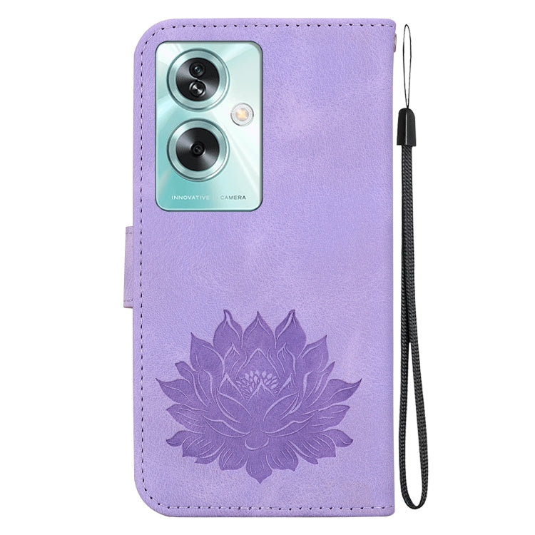 For OPPO A79 5G Global Lotus Embossed Leather Phone Case