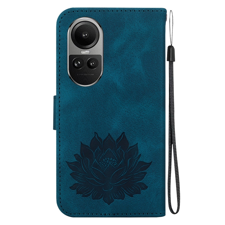 For OPPO Reno10 / Reno10 Pro 5G Global Lotus Embossed Leather Phone Case