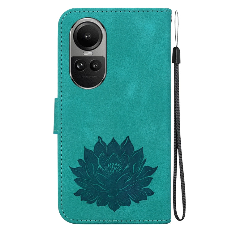 For OPPO Reno10 / Reno10 Pro 5G Global Lotus Embossed Leather Phone Case
