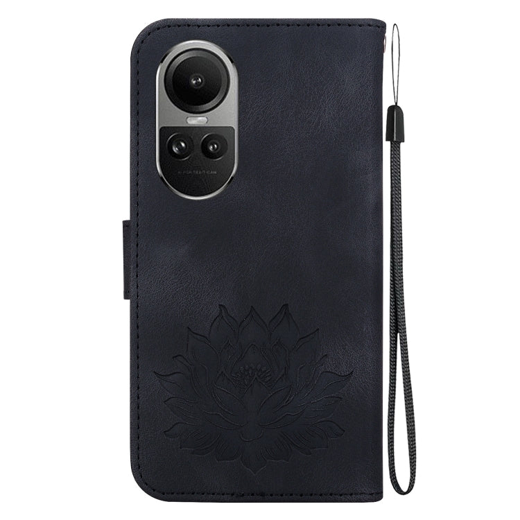 For OPPO Reno10 / Reno10 Pro 5G Global Lotus Embossed Leather Phone Case