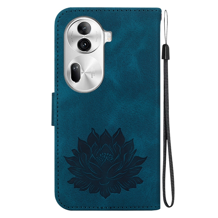 For OPPO Reno11 Pro 5G Global Lotus Embossed Leather Phone Case