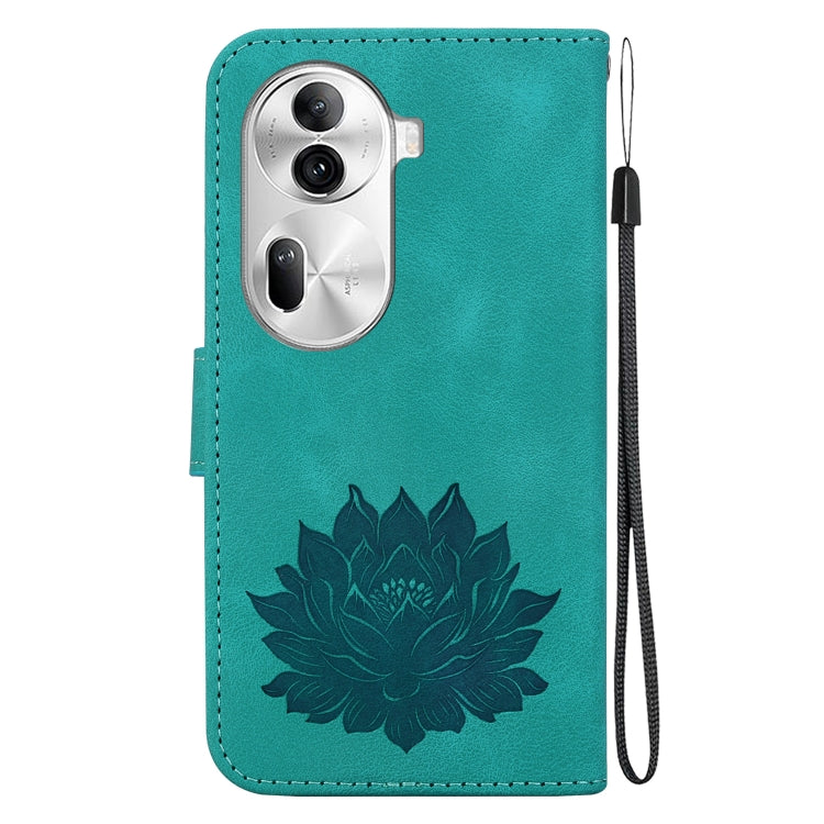 For OPPO Reno11 Pro 5G Global Lotus Embossed Leather Phone Case