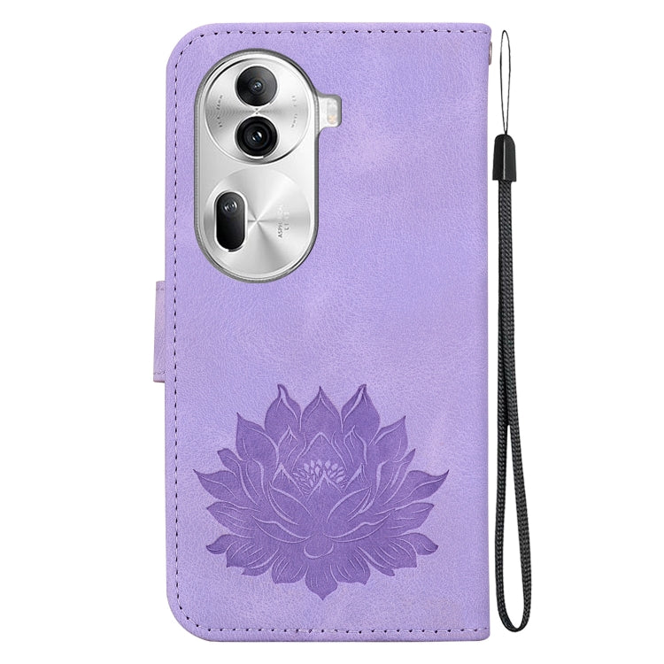 For OPPO Reno11 Pro 5G Global Lotus Embossed Leather Phone Case