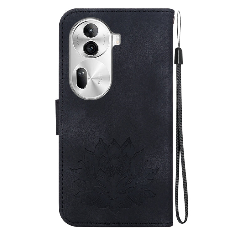 For OPPO Reno11 Pro 5G Global Lotus Embossed Leather Phone Case