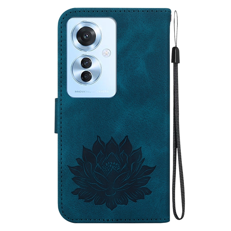For OPPO Reno11 F / F25 Pro 5G Global Lotus Embossed Leather Phone Case