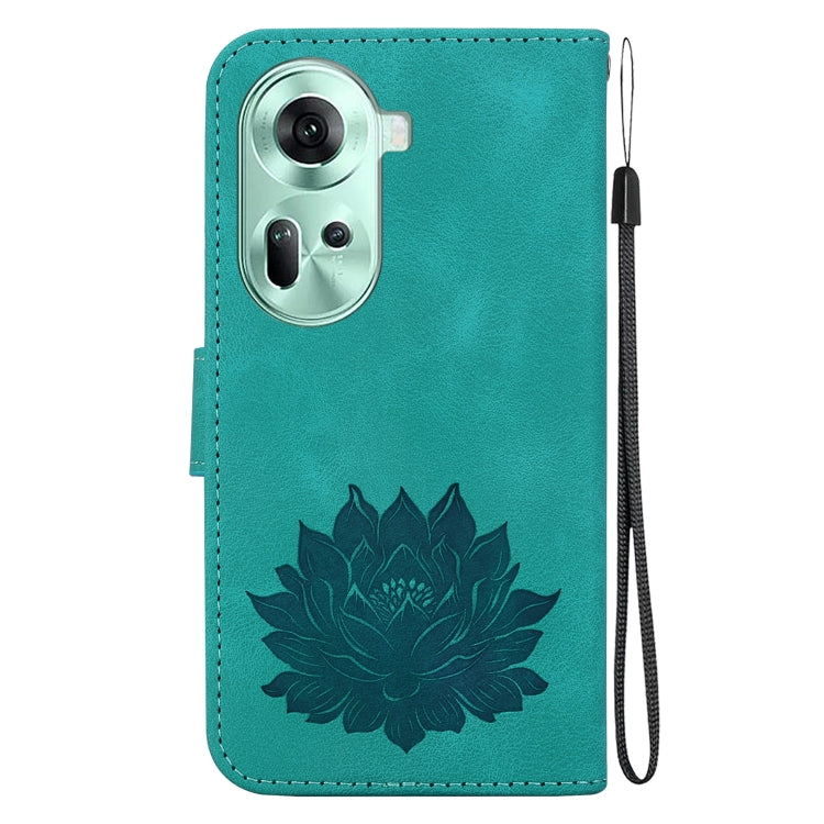 For OPPO Reno11 5G Global Lotus Embossed Leather Phone Case