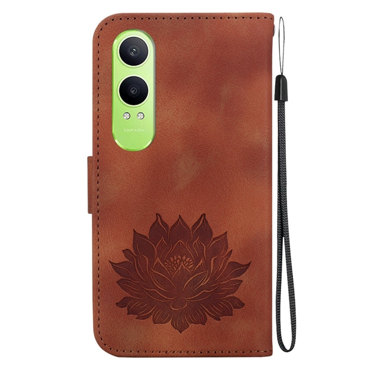 For OPPO K12x Lotus Embossed Leather Phone Case