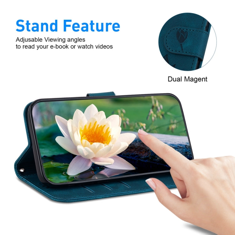 For OPPO K12x Lotus Embossed Leather Phone Case