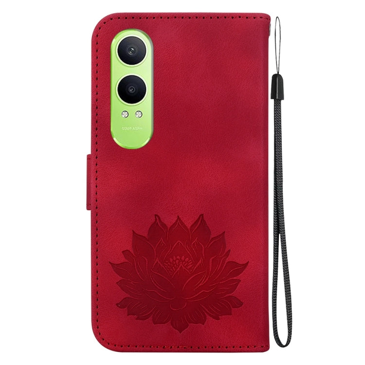 For OPPO K12x Lotus Embossed Leather Phone Case