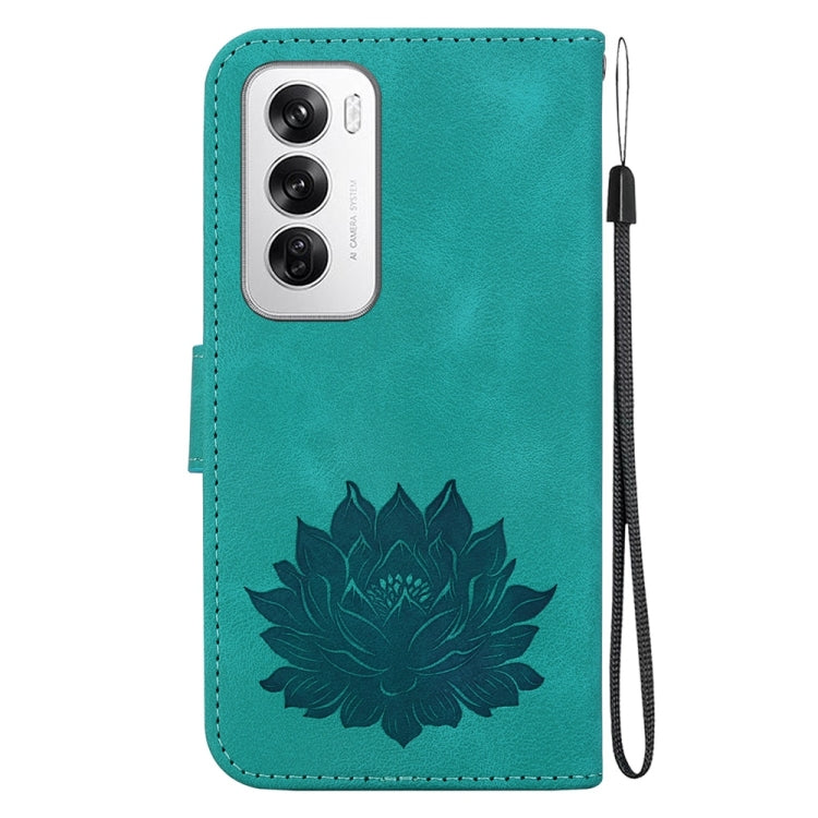 For OPPO Reno12 5G Global Lotus Embossed Leather Phone Case