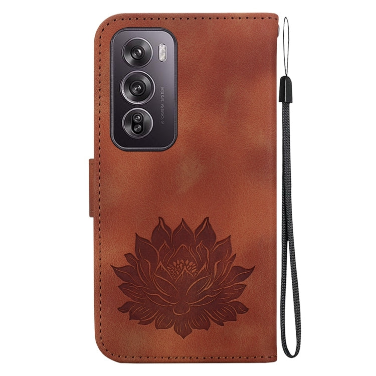 For OPPO Reno12 Pro 5G Global Lotus Embossed Leather Phone Case