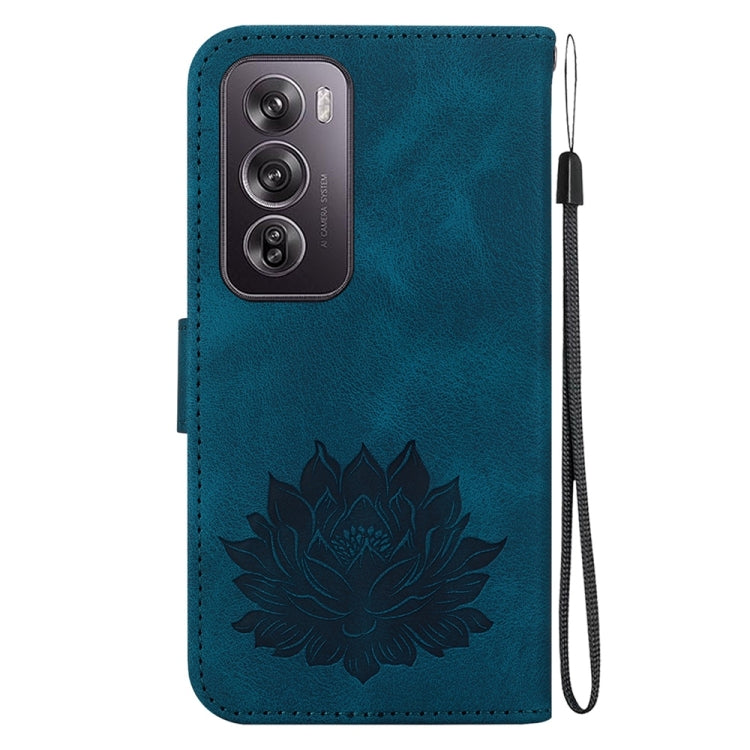 For OPPO Reno12 Pro 5G Global Lotus Embossed Leather Phone Case