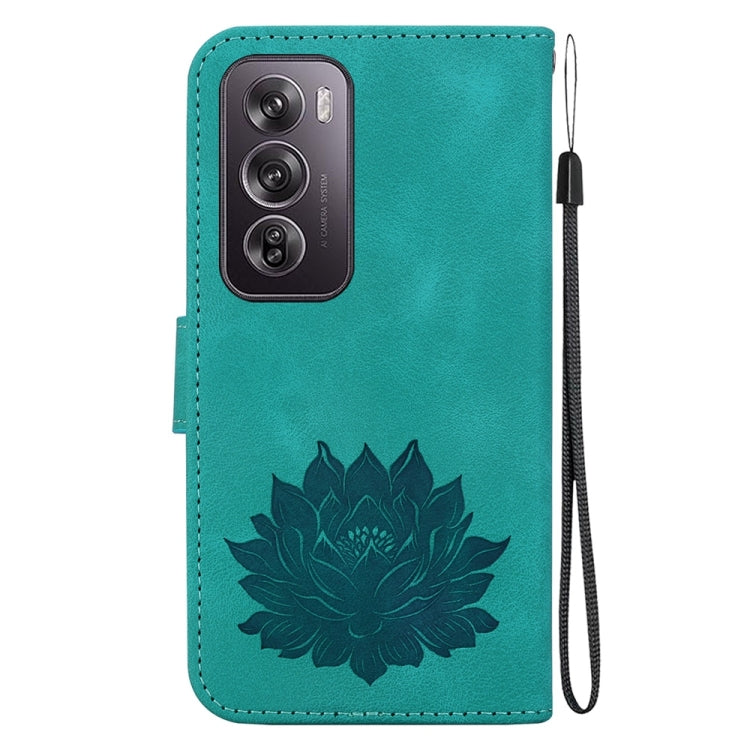 For OPPO Reno12 Pro 5G Global Lotus Embossed Leather Phone Case