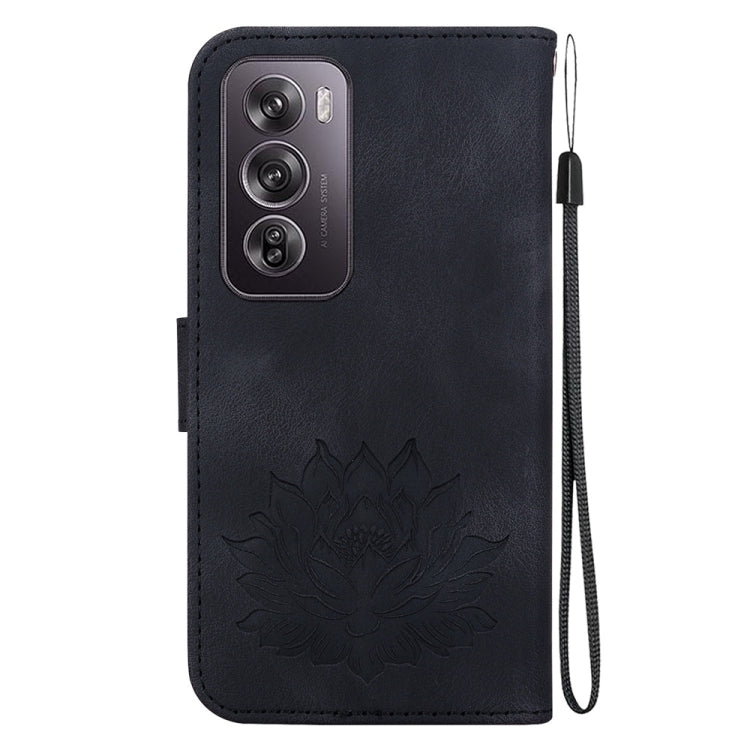 For OPPO Reno12 Pro 5G Global Lotus Embossed Leather Phone Case
