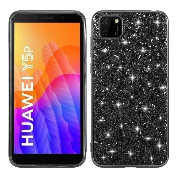 For Huawei Y5P Glitter Powder Shockproof TPU Protective Case