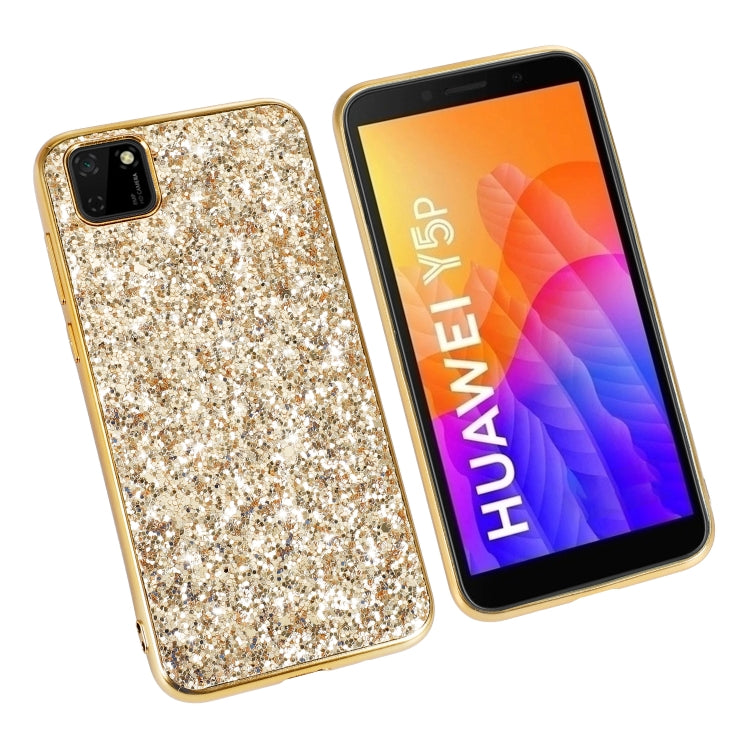 For Huawei Y5P Glitter Powder Shockproof TPU Protective Case