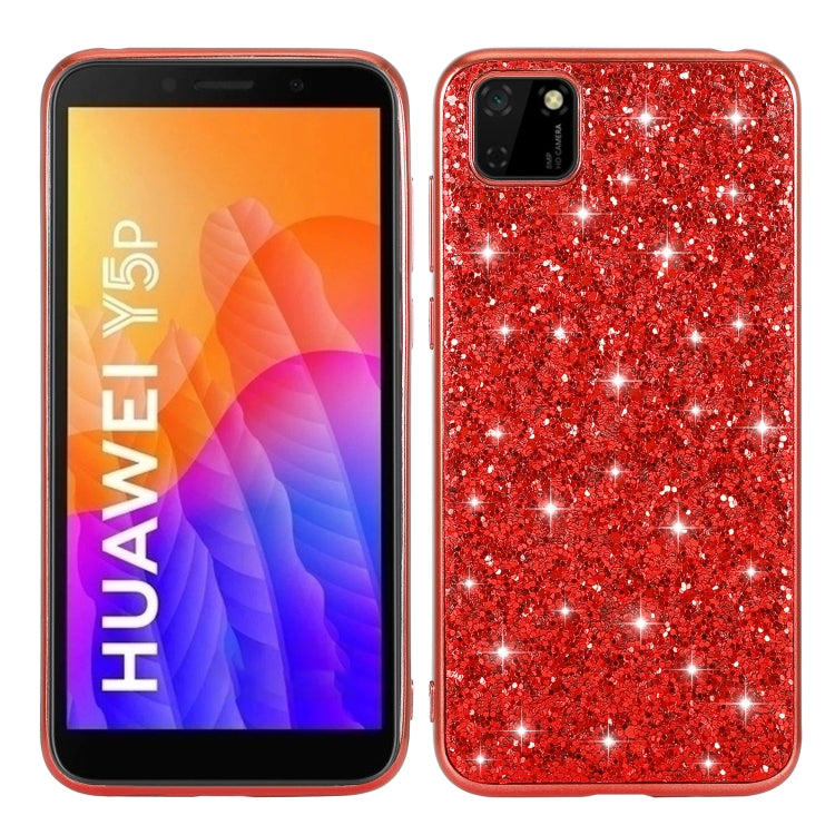 For Huawei Y5P Glitter Powder Shockproof TPU Protective Case