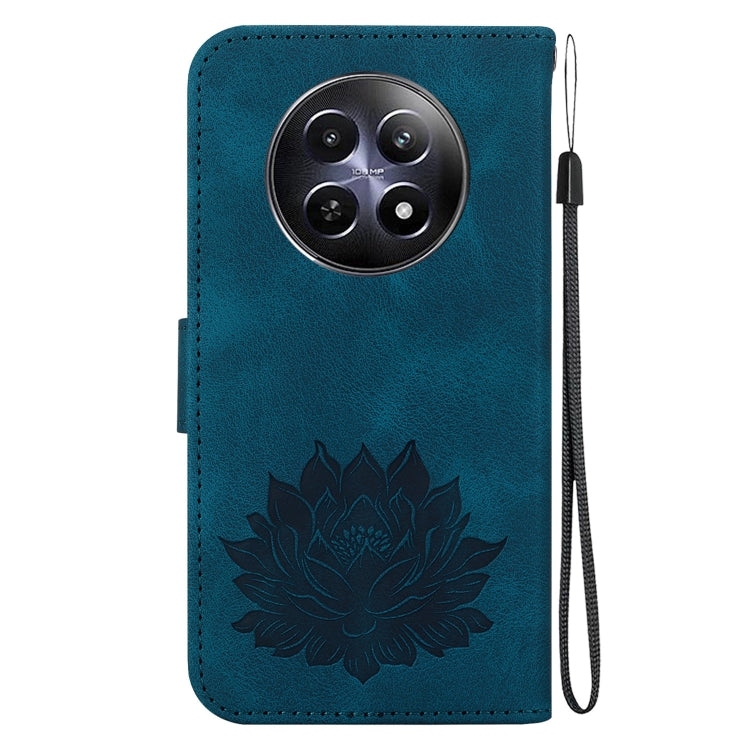 For Realme 12 5G Lotus Embossed Leather Phone Case