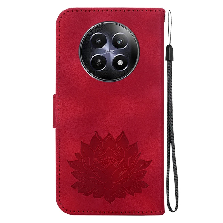 For Realme 12 5G Lotus Embossed Leather Phone Case
