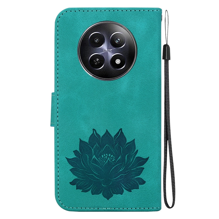 For Realme 12 5G Lotus Embossed Leather Phone Case